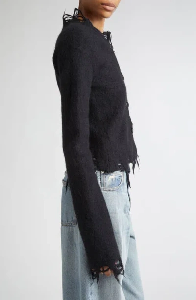 Haikure Jill Sweater With Long Sleeves And Distressed Edges In Black