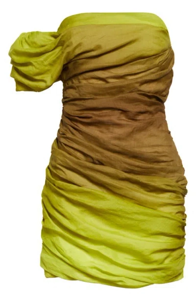A.l.c . Kyler Ruched Strapless Cocktail Dress In Yellow