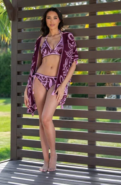 La Blanca Fiji Open Front Cover-up In Multi