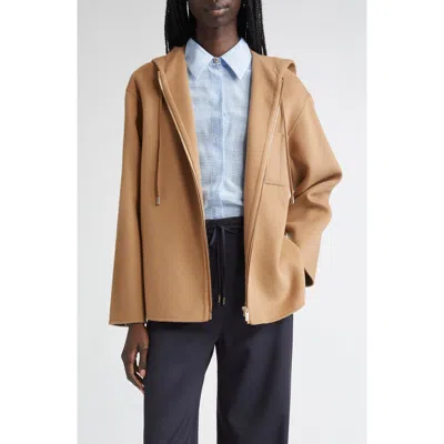 Max Mara Mini Virgin Wool Blend Hooded Jacket