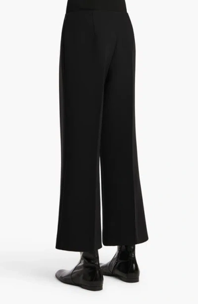 Khaite Walter Double Face Crepe Kick Flare Crop Pants In Black