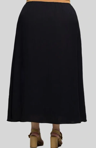 24seven Comfort Apparel Pull-on Maxi Skirt In Black