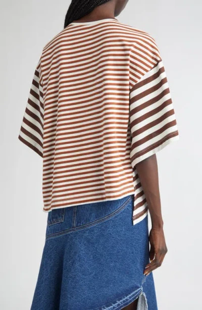 Monse Striped Short-sleeve Twisted T-shirt In White