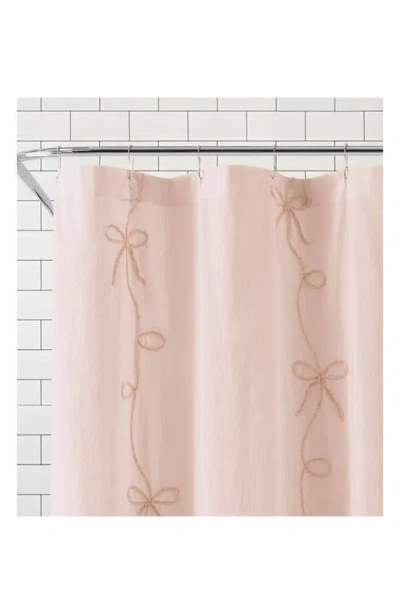 Peri Home Sasha Bows Shower Curtain In Neutral