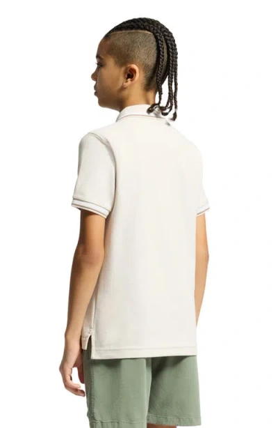Psycho Bunny Kids' Baxter Tipped Pima Cotton Piqué Polo In Neutral