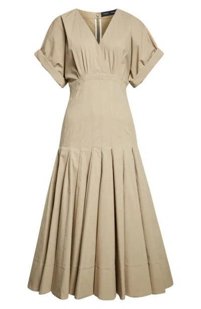 Proenza Schouler Ciara Pintuck Stretch Poplin Fit & Flare Midi Dress