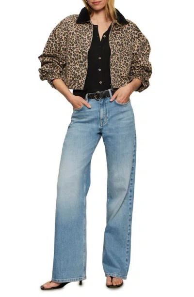 Sanctuary Leopard Print Crop Barn Jacket In Brown
