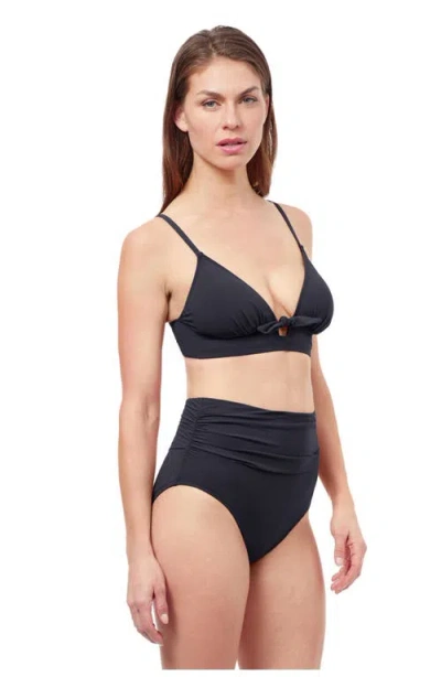 Profile By Gottex Dandy Bow Tie Bikini Swim Top In Black