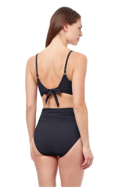 Profile By Gottex Dandy Bow Tie Bikini Swim Top In Black