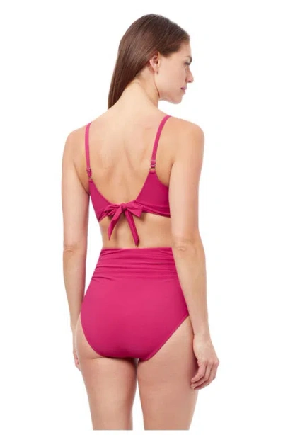 Profile By Gottex Dandy Bow Tie Bikini Swim Top In Pink
