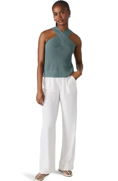 Steve Madden Ellery Crossover Neck Sleeveless Sweater In Green