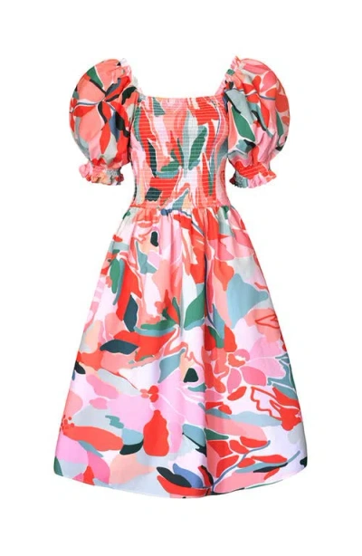 Jessie Zhao New York Grace Floral Cotton Sleeveless Midi Dress In Multi