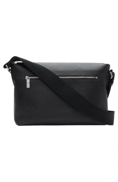 Burberry Large Embossed Check Buckled Messenger Bag