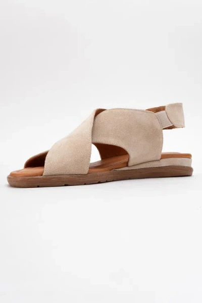 Forever & Always Shoes Broods Elastic Leather Slip On Sandals In Neutral