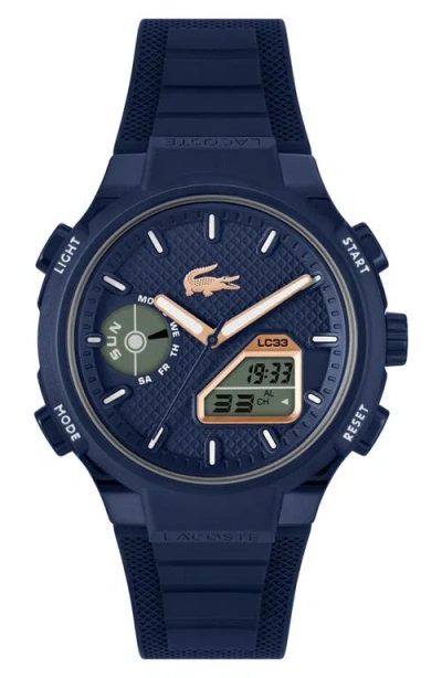 Lacoste Lc33 Silicone Strap Watch, 45mm