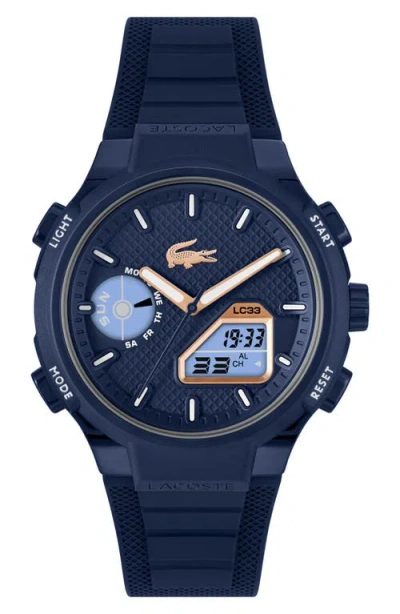 Lacoste Lc33 Silicone Strap Watch, 45mm