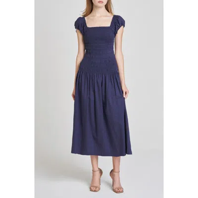 Wayf Cassidy Smock Bodice Midi Sundress