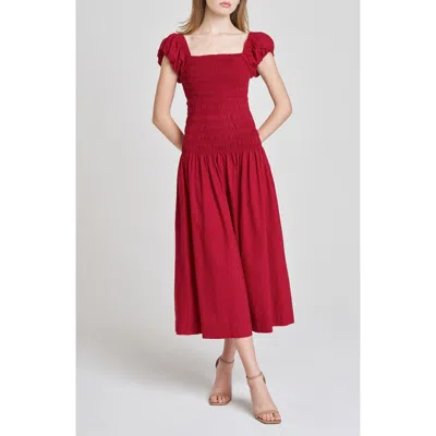 Wayf Cassidy Smock Bodice Midi Sundress
