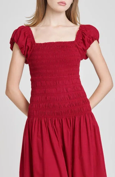 Wayf Cassidy Smock Bodice Midi Sundress
