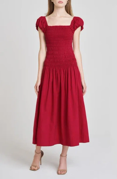 Wayf Cassidy Smock Bodice Midi Sundress