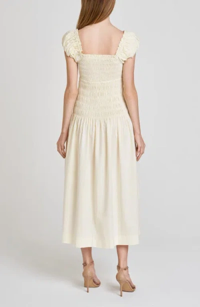 Wayf Cassidy Smock Bodice Midi Sundress In Neutral
