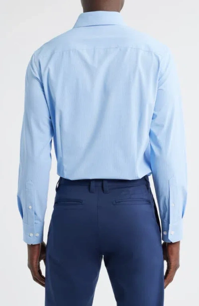 Mizzen + Main Mizzen+main Leeward Trim Fit Light Blue Performance Button-up Shirt In Blue