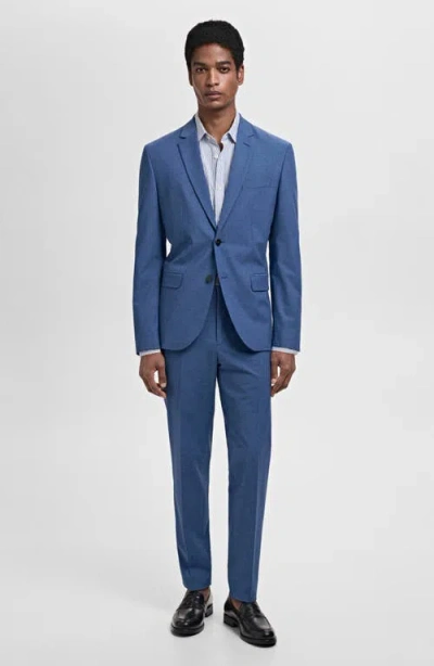 Mango Stripe Slim Fit Button-up Shirt In Blue