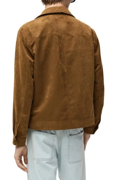 Mango Men's Suede Effect Overshirt In Brown