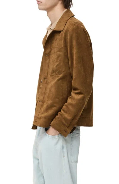 Mango Men's Suede Effect Overshirt In Brown