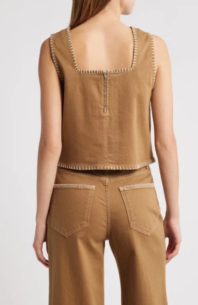 Rails Carbon Whipstitch Cotton Tank In Brown