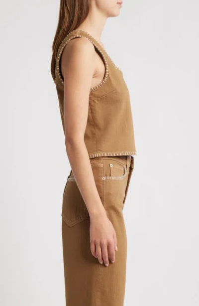Rails Carbon Whipstitch Cotton Tank In Brown