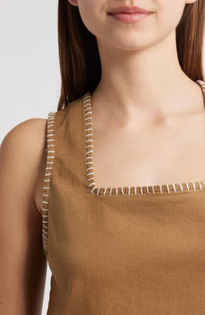 Rails Carbon Whipstitch Cotton Tank In Brown