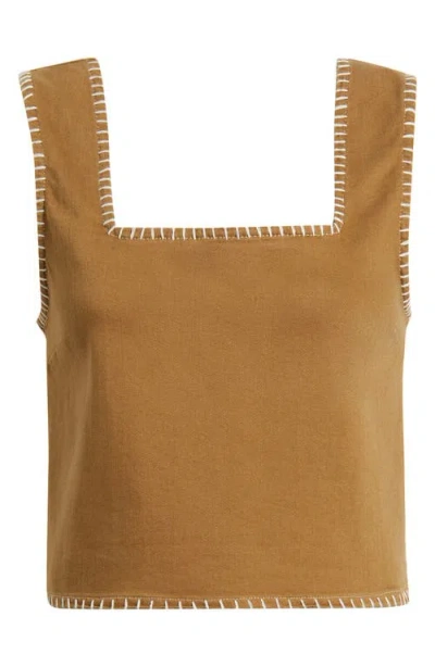 Rails Carbon Whipstitch Cotton Tank In Brown