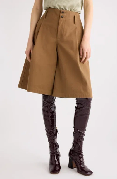 Chloé Garment Dye Organic Cotton Canvas Bermuda Shorts
