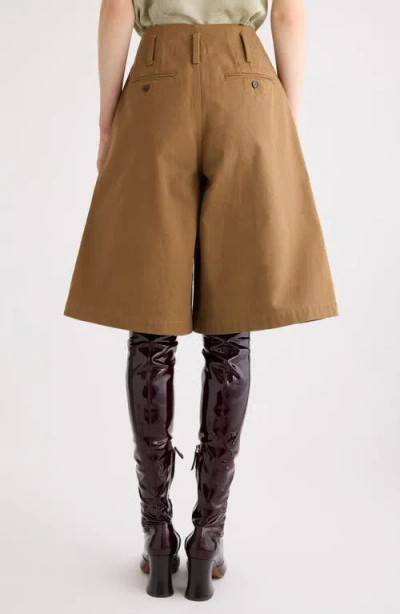 Chloé Garment Dye Organic Cotton Canvas Bermuda Shorts