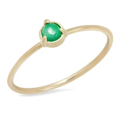 Elliot Young "claw" 14k Gold  3 Prong Stackable Ring With Sapphire