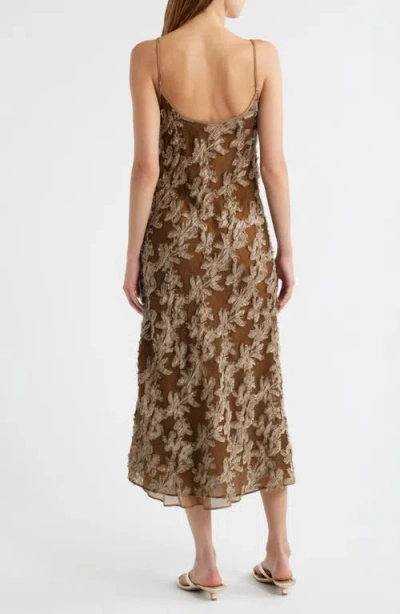 Rag & Bone Alessia Texture Sleeveless Midi Dress In Brown