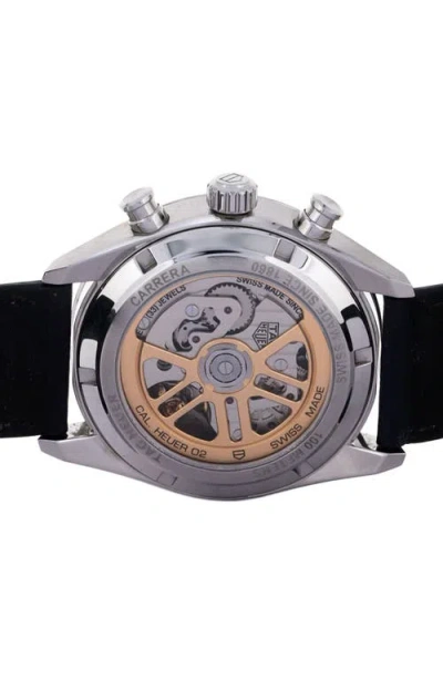 Watchfinder & Co. Tag Heuer  2025 Carrera Automatic Chronograph Leather Strap Watch, 42mm