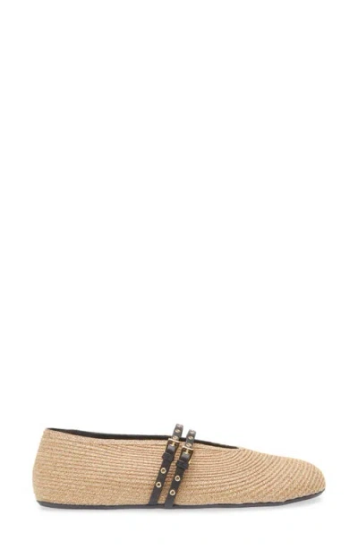 Alaïa Raffia Ballerina Flat
