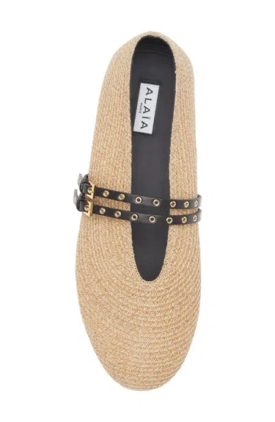 Alaïa Raffia Ballerina Flat