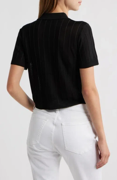 Frame Womens Black The Smart Polo Knitted Wool Shirt Xs In Black