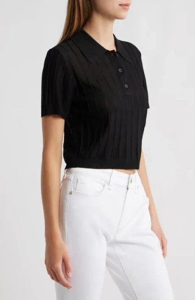 Frame Womens Black The Smart Polo Knitted Wool Shirt Xs In Black
