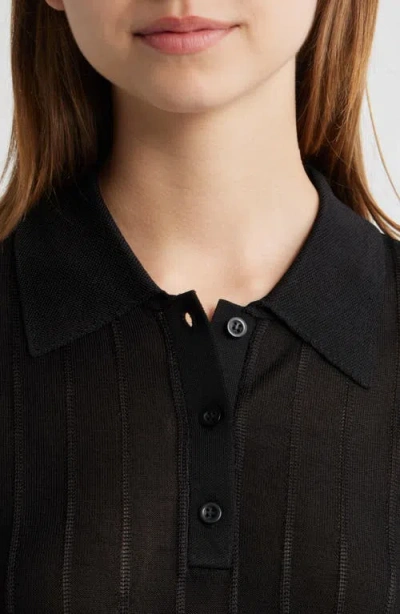 Frame Womens Black The Smart Polo Knitted Wool Shirt Xs In Black