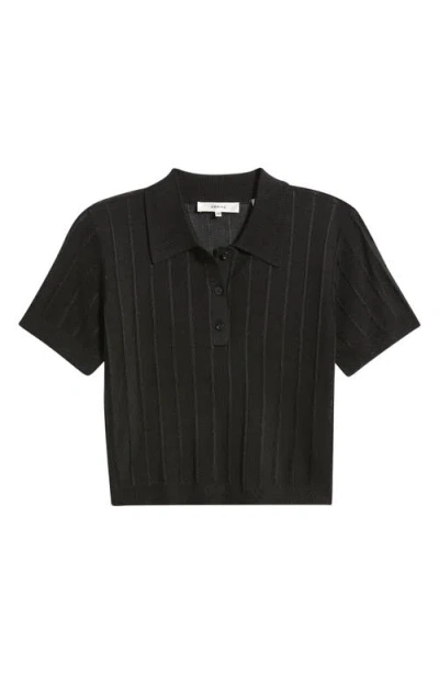 Frame Womens Black The Smart Polo Knitted Wool Shirt Xs In Black