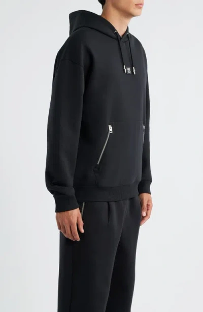 Hugo Boss Hugo Dargen Knit Pullover Hoodie In Black