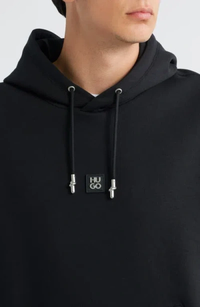 Hugo Boss Hugo Dargen Knit Pullover Hoodie In Black