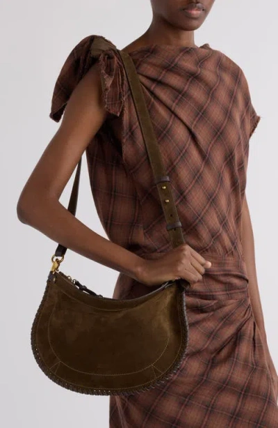Isabel Marant Oskan Whipstitch Soft Suede Shoulder Bag