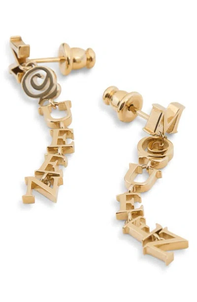 Alexander Mcqueen Mcqueen Logo Drop Earrings