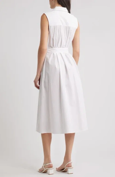 Caslonr Caslon(r) Pintuck Sleeveless Cotton Poplin Shirtdress