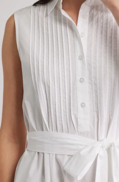 Caslonr Caslon(r) Pintuck Sleeveless Cotton Poplin Shirtdress